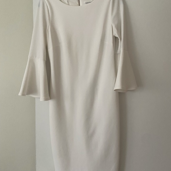 🚨 PRICE DROP 🚨 White Calvin Klein bodycon cocktail midi dress - Picture 2 of 8